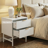 Artiss 2X Bedside Table White Nightstand 2 Drawers - Close-Up Angle