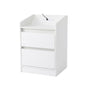 Artiss Bedside Table Nightstand with Charging Station 2 Drawers LED White