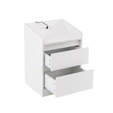 Artiss Bedside Table Nightstand with Charging Station 2 Drawers LED White - Top-Down View