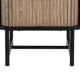 Artiss Bedside Table Side End Table Slidng Doors Storage Nightstand Black BORIS - 45-Degree Angle