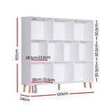 Artiss Bookshelf 3 Tiers 10 Cubes - CORA White - Top-Down View