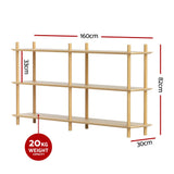 Artiss Bookshelf 3 Tiers Bookcase Display Shelves Wooden Storage Stand Rack Pine - Top-Down View