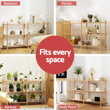 Artiss Bookshelf 3 Tiers Bookcase Display Shelves Wooden Storage Stand Rack Pine - Close-Up Angle