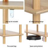 Artiss Bookshelf 3 Tiers Bookcase Display Shelves Wooden Storage Stand Rack Pine - Low Angle