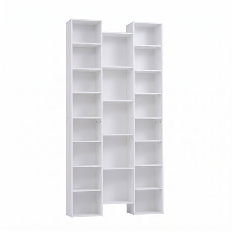 Artiss Bookshelf Display Shelves CD DVD Storage Rack Tall Bookcase White, Storage