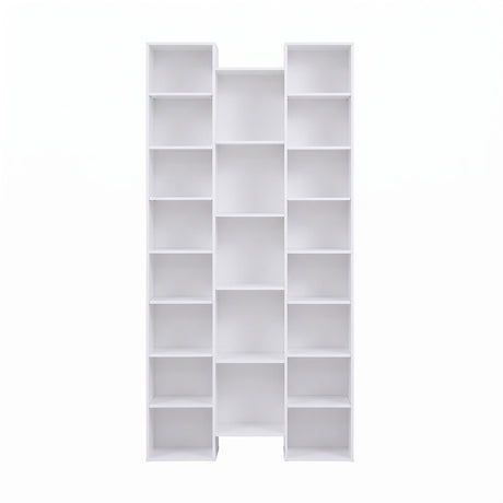 Artiss Bookshelf Display Shelves CD DVD Storage Rack Tall Bookcase White, image 5