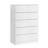 Artiss 6 Chest of Drawers - PEPE White - Side View