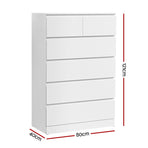 Artiss 6 Chest of Drawers - PEPE White, image 4