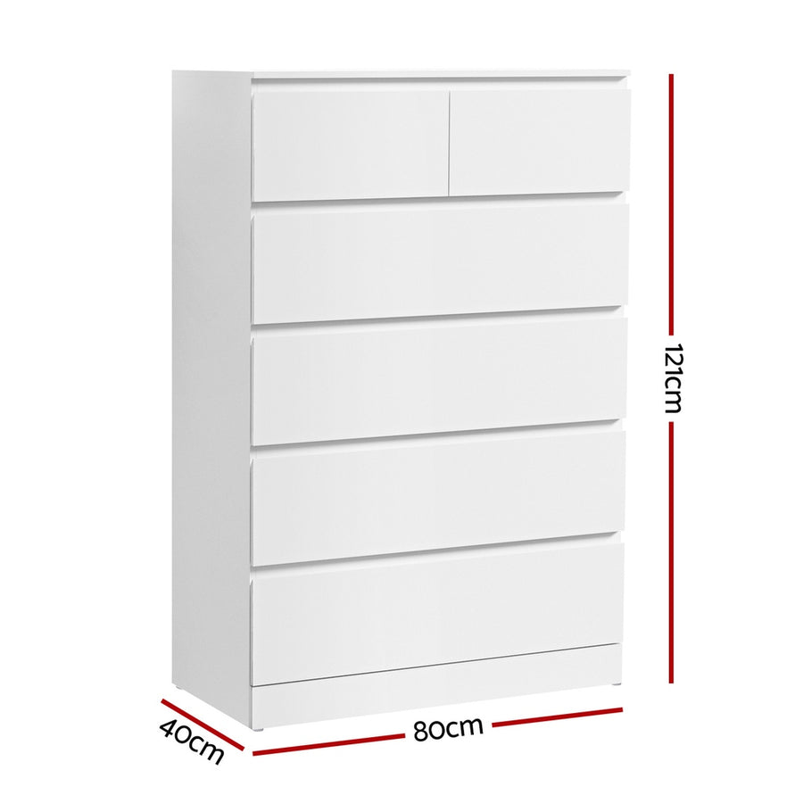Artiss 6 Chest of Drawers - PEPE White, image 4