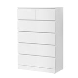 Artiss 6 Chest of Drawers - PEPE White - Rear View
