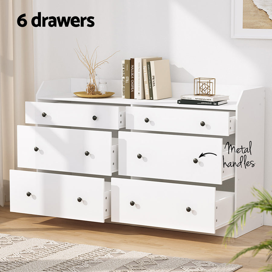 Artiss 6 Chest of Drawers - PETE White, image 6