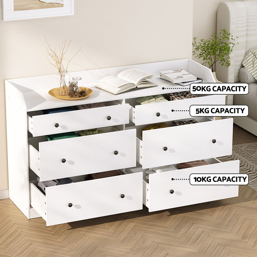 Artiss 6 Chest of Drawers - PETE White, image 7
