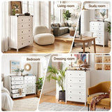 Artiss 5 Chest of Drawers Storage Tallboy White & Walnut - Extra Image