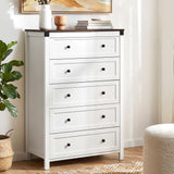 Artiss 5 Chest of Drawers Storage Tallboy White & Walnut - Extra Image