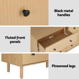 Artiss 6 Chest of Drawers Tallboy Cabinet - RUTH Pine - Low Angle