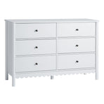 Artiss 6 Chest of Drawers Dresser Lowboy Curved Edge Scalloped White Bedroom, image 3