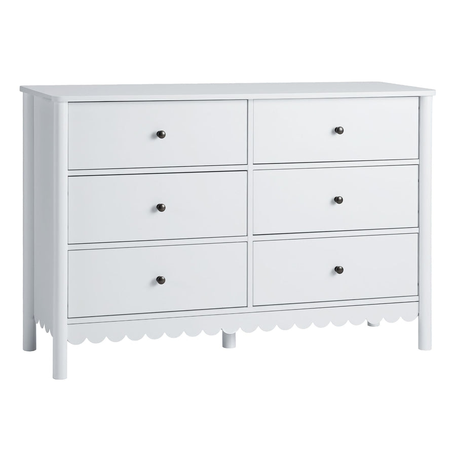 Artiss 6 Chest of Drawers Dresser Lowboy Curved Edge Scalloped White Bedroom, image 3