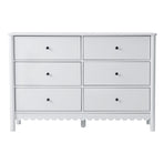Artiss 6 Chest of Drawers Dresser Lowboy Curved Edge Scalloped White Bedroom, image 5