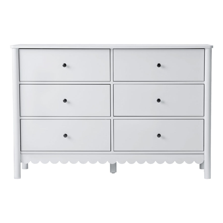 Artiss 6 Chest of Drawers Dresser Lowboy Curved Edge Scalloped White Bedroom, image 5