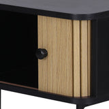 Artiss Coffee Table Sliding Drawer Door Black Boris - Side View
