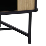 Artiss Coffee Table Sliding Drawer Door Black Boris - Top-Down View
