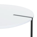 Artiss Coffee Table Side Table Round White Cedric - Side View