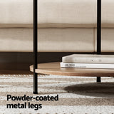 Artiss Coffee Table Side Table Round White Cedric - Rear View