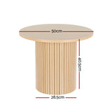 Artiss Coffee Table Round Fluted Base PIIA - Side View