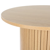 Artiss Coffee Table Round Fluted Base PIIA - Top-Down View