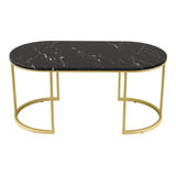 Elegant Black Marble-Look Coffee Table by Artiss