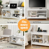 Artiss Coffee Table Storage Shelf White - Rear View