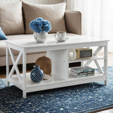Artiss Coffee Table Storage Shelf White - Close-Up Angle