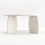 Artiss Round Coffee Table High-Gloss Center Table Minimalist Living Room Furniture 78x35cm Cream White - Top-Down View