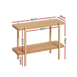 Artiss Console Table 92CM 2-tier Pine Sera - Front View