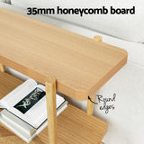 Artiss Console Table 92CM 2-tier Pine Sera - Close-Up Angle