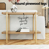 Artiss Console Table 92CM 2-tier Pine Sera - Low Angle