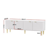 Artiss TV Cabinet Entertainment Unit Stand Storage 180CM White - Top-Down View