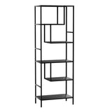 Artiss Bookshelf 5 Tiers RHYS Black - Rear View