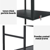 Artiss Bookshelf 5 Tiers RHYS Black - Low Angle
