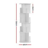 Artiss Bookshelf 4 Tiers EDIE White - Top-Down View