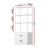 Artiss Bookshelf Display Shelf 2 Drawers 152CM White - Top-Down View