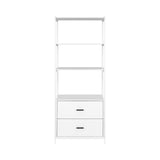 Artiss Bookshelf Display Shelf 2 Drawers 152CM White - 45-Degree Angle