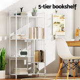 Artiss Bookshelf Display Shelves 5 Tiers 120cm White - Rear View