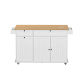 Artiss Kitchen Island Trolley Rolling Serving Cart Storage Drawer Cabinet 150cm White - Top-Down View