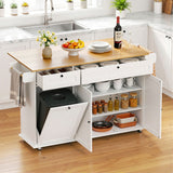 Artiss Kitchen Island Trolley Rolling Serving Cart Storage Drawer Cabinet 150cm White - Extra Image