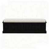 Artiss Storage Ottoman Blanket Box 140cm Fluted Black - Side View