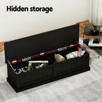 Artiss Storage Ottoman Blanket Box 140cm Fluted Black