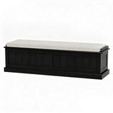 Artiss Storage Ottoman Blanket Box 140cm Fluted Black - Close-Up Angle