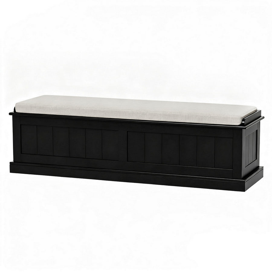 Artiss Storage Ottoman Blanket Box 140cm Fluted Black