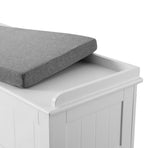 Artiss 140cm fluted storage ottoman blanket box, grey faux linen, fluted side pattern